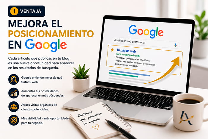 La primer ventaja es que mejora el posicionamiento en Google