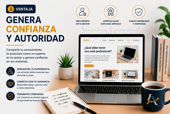 Ventaja de tener un blog: Genera Confianza y autoridad