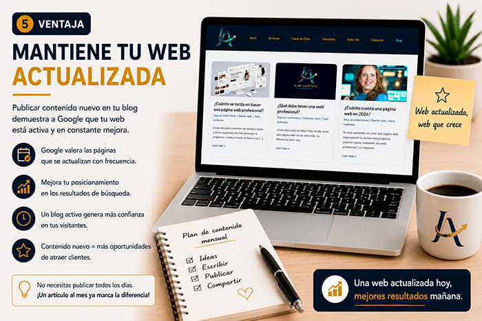 Ventaja de tener un blog: Mantines la web actualizada